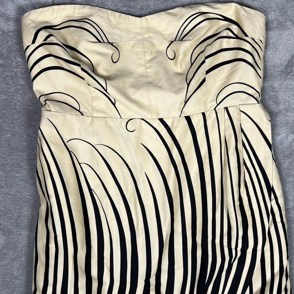 Moulinette Soeurs Strapless Dress in Black and Cream - Picture 4 of 10